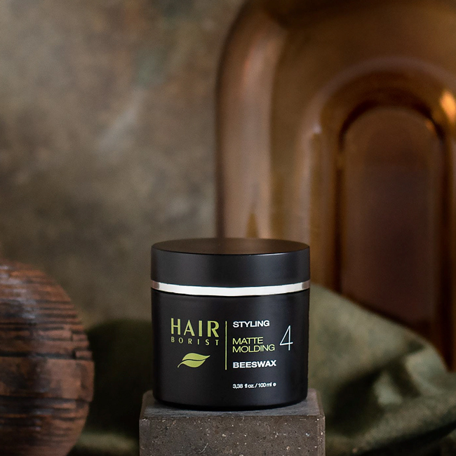 Beeswax is a matte wax made with beeswax and green clay